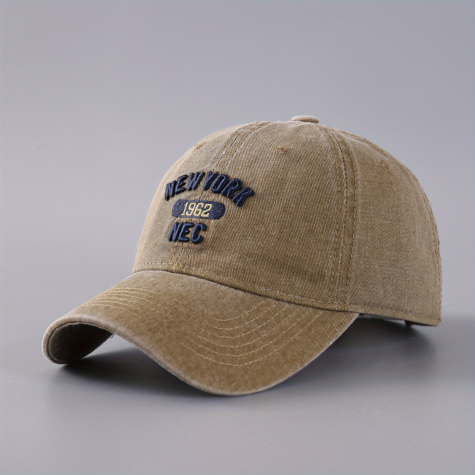 Men's Washed Denim Baseball Cap with Embroidery Letter