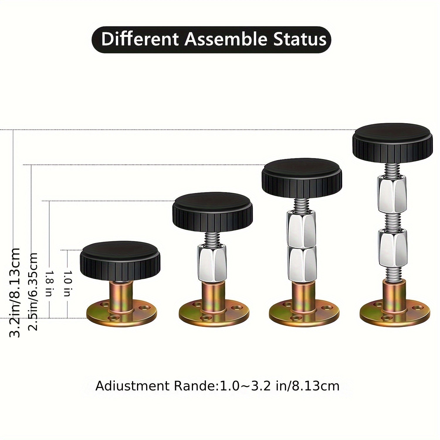 4pcs Headboard Stoppers For Wall Adjustable Threaded Bed Frame Anti Shake Tool