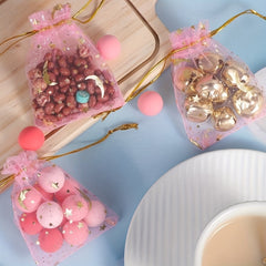20pcs Organza Bags in Golden Pink and Royal for Wedding Parties