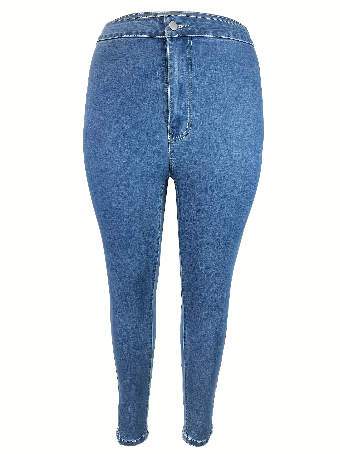 Solid High Rise Skinny Jeans