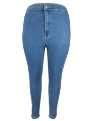 Solid High Rise Skinny Jeans