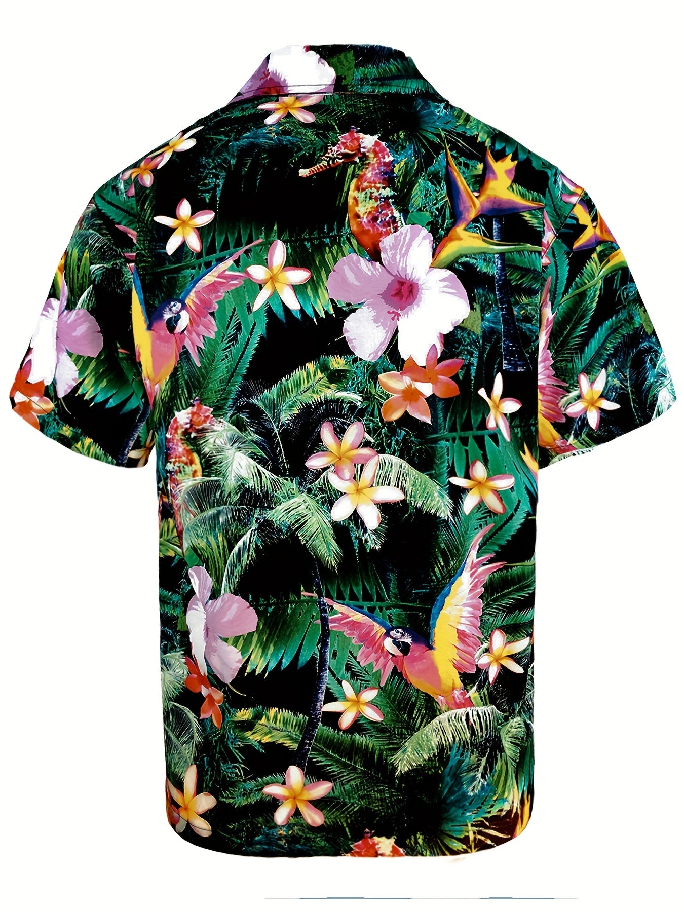 Colorful Parrot Hawaiian Shirt Men s Casual Allover Print Short Sleeve Shirt