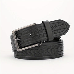 Alloy Buckle PU Striped Belt Accessory For Men