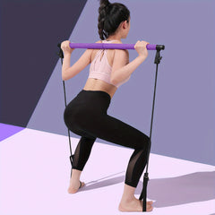 Non Slip Portable Pilates Exercise Bar Resistance Band Women Gym Yoga Pilates