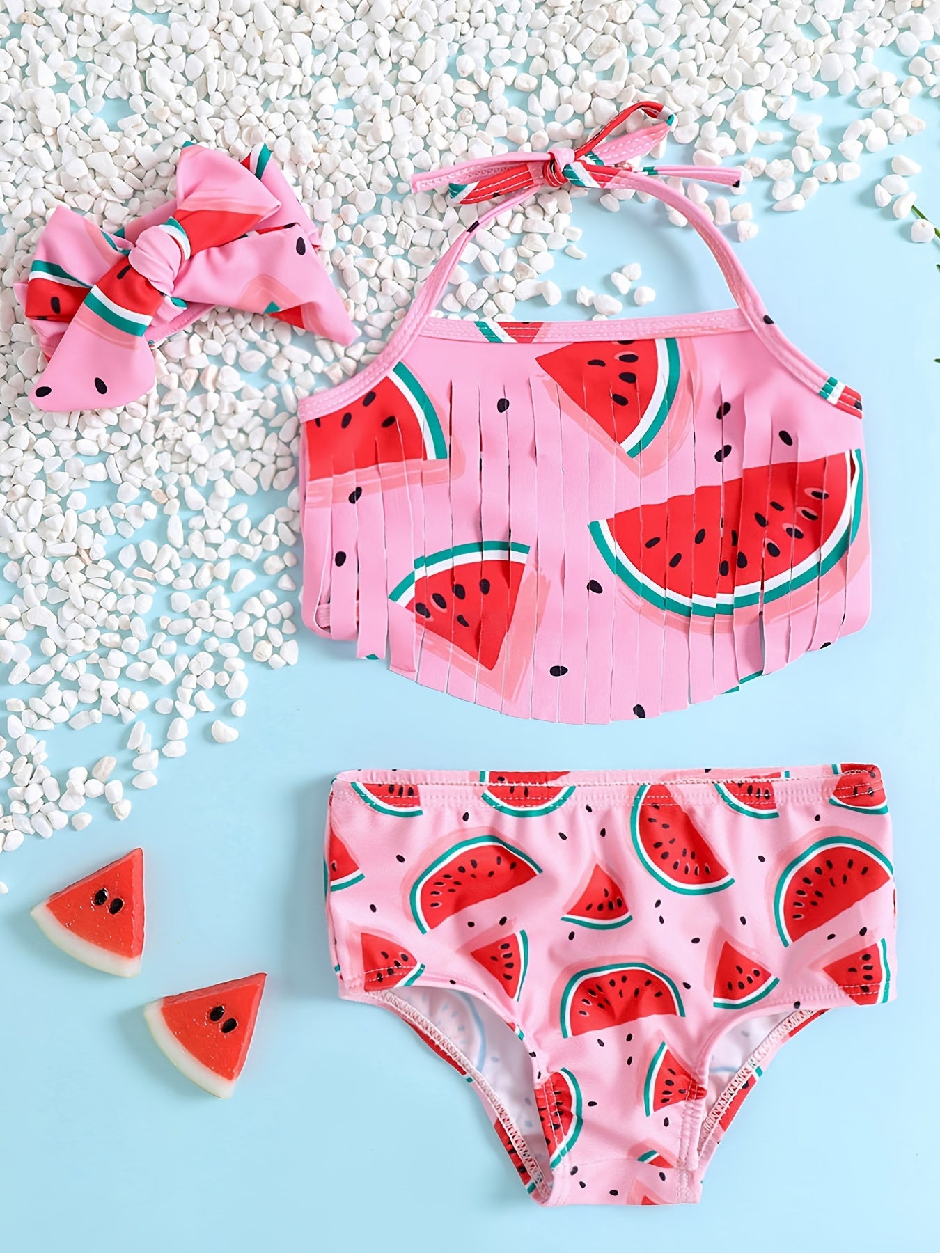 Toddler Girls Watermelon Bikini Set Fruits Print Swimsuit