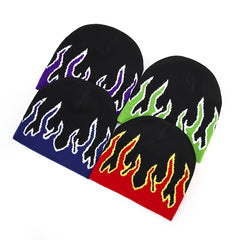 Men's Flame Pullover Hat Winter Beanie