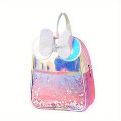 Kids Bow Wings Decor Sequins Backpack