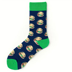 5 Pairs Men's Cartoon Crew Socks All Seasons