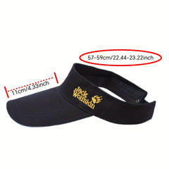 Men's Sunscreen Breathable Visor Hat with Letter Embroidery