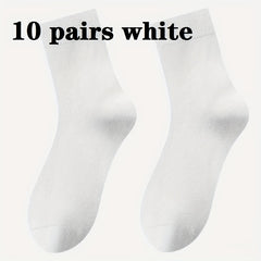 10 Pairs Men's Mid Calf Socks Spring Autumn US 6-11