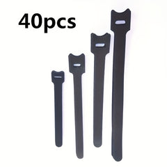 40pcs Reusable Cable Straps 4 Lengths Solid Hook And Loop Cable Straps
