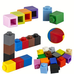 100pcs Building Blocks 1x1 Holes Puzzle Educational Toy MOC Parts