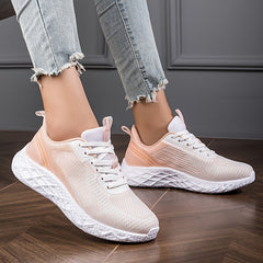 Women's Lace Up Running Shoes Breathable Anti-Slip Sports Sneakers