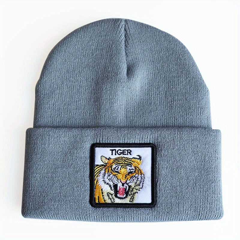 Knitted Brimless Hat Embroidered Beanie