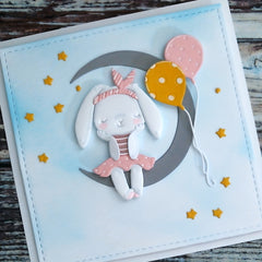 Moon Bunny Cutting Dies Animal Bow Balloon Rabbit Metal Stencil