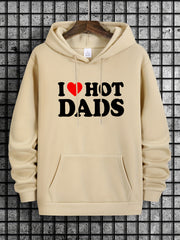 Hot Dads Funny Letter Print Hoodie for Men
