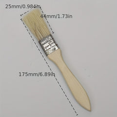 5pcs Wooden Handle Paint Brushes for Marine, BBQ, Household Projects