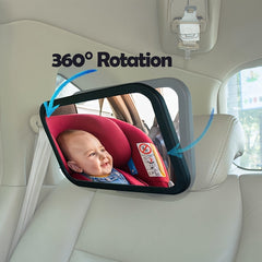 360 Rotating Safety Mirror for Children's Car Seats - Rectangular Convex L