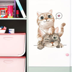 Cartoon Cat Kids Wall Stickers - Home Decor Self-Adhesive Decals