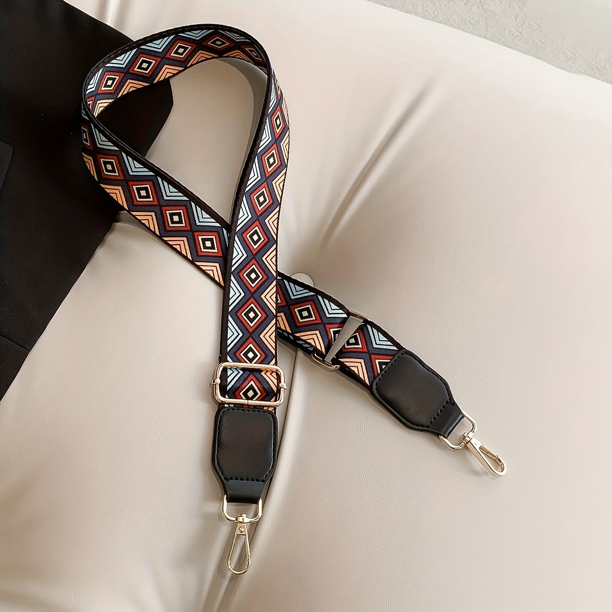 Vintage Geometric Bag Strap Wide Reusable Adjustable Travel Accessories