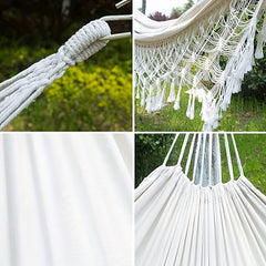 Brazilian Macrame Fringe 2 Person Double Deluxe Hammock Swing Net Chair