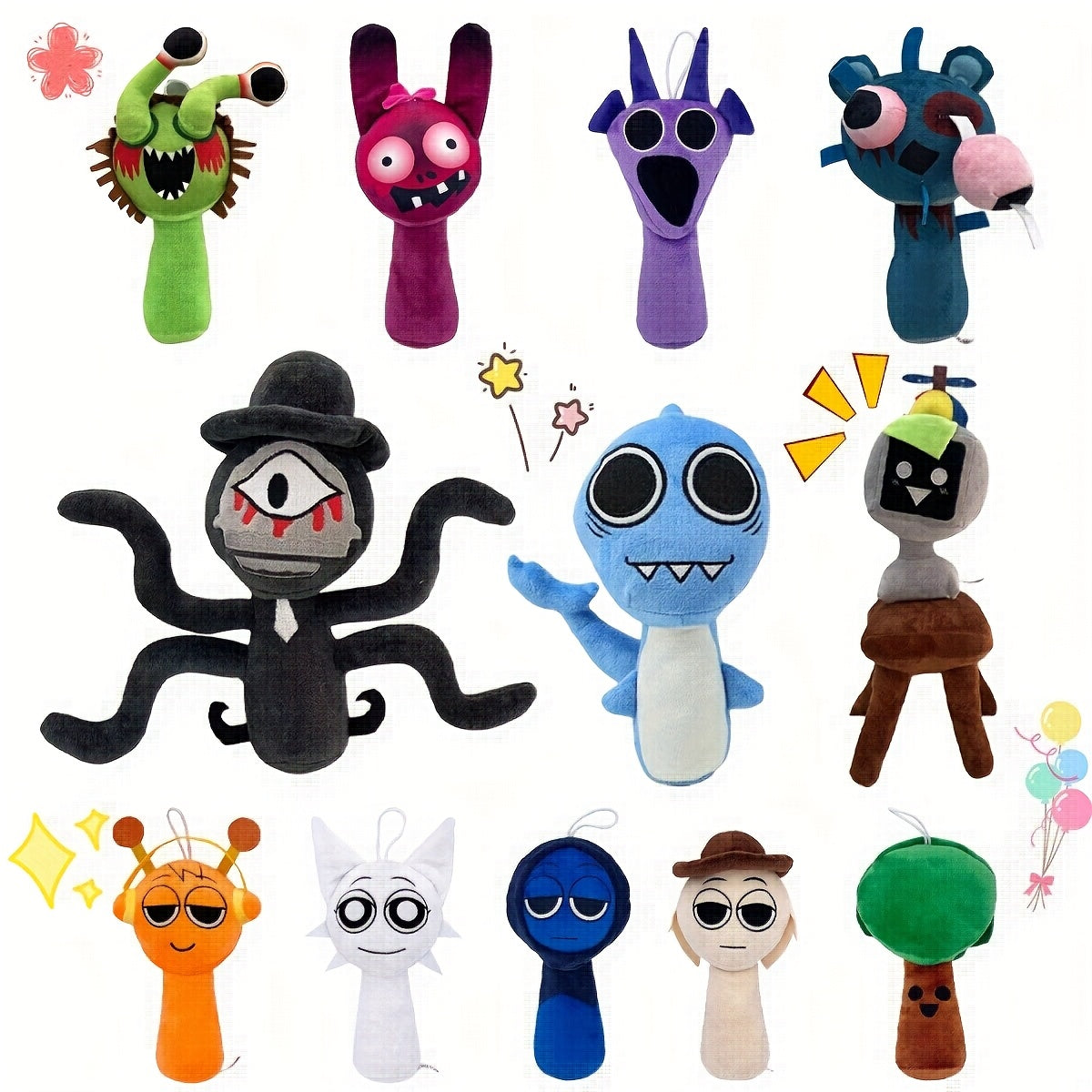Prunki Plush Doll Rhythm Box Soft Toy Orange Purple