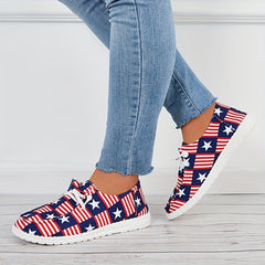 Women's Star Spangled Printed Lazy Shoes Lightweight Low Top