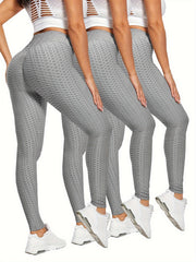 High Waist Honeycomb Yoga Pants Butt Lifting Leggings