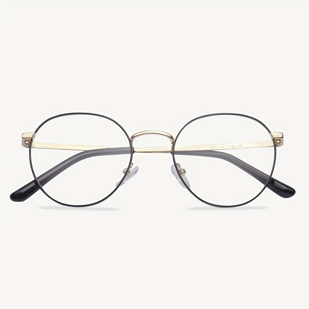 Men's Round Frame Light Blocking Glasses Unisex Eye Protection