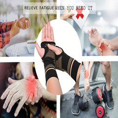 2 PCS Copper Wrist Compression Sleeves Elastic Wrist Support Sleeve
