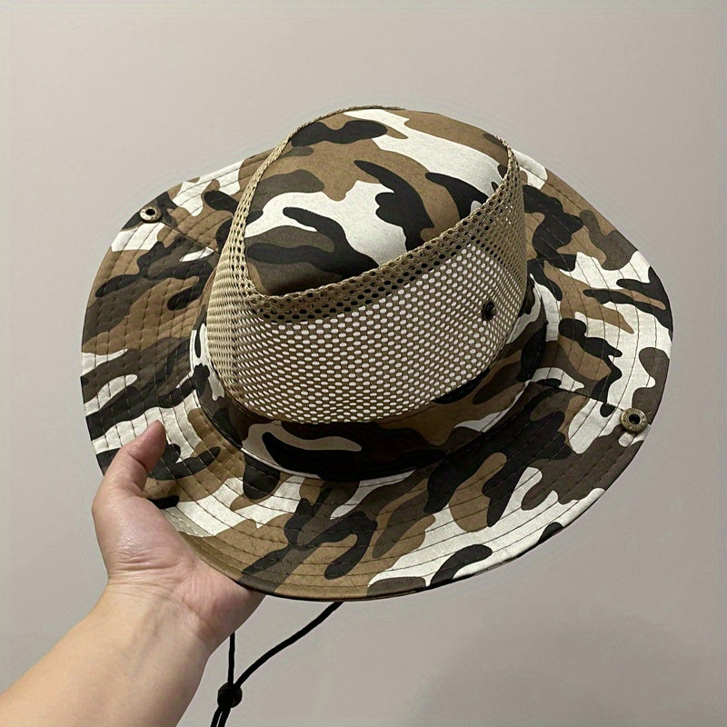 Summer Men's Bucket Hat Large Brim Camouflage Sun Hat