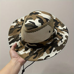 Summer Men's Bucket Hat Large Brim Camouflage Sun Hat