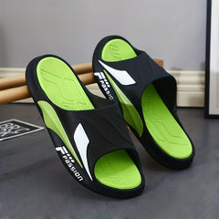 Men's Non Slip Slides Casual Slippers Open Toe for Indoor Outdoor Beach Shower