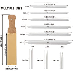 12pcs Blending Stumps & Tortillions for Paper Art with Sharpener