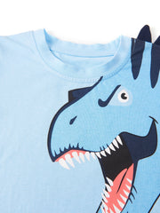 Boys T rex Dinosaur Graphic Casual Outfit Tee & Shorts for Summer