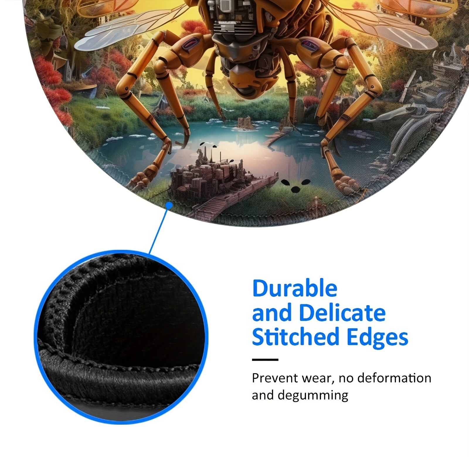Round Machine Fly Pattern Mouse Pad 20x20cm