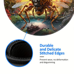 Round Machine Fly Pattern Mouse Pad 20x20cm