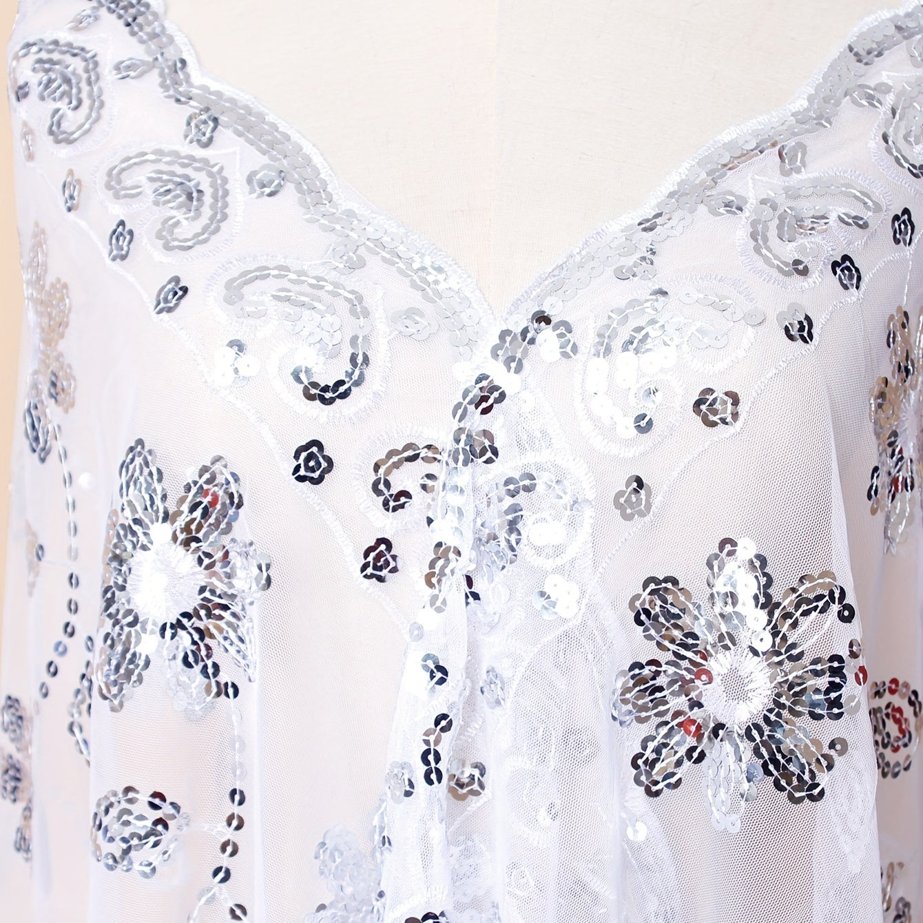Lace Sequin Bridal Shawl Wrap for Autumn Wedding