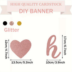 Sweet Sixteen Birthday Banner DIY Rose Golden Glitter Decorations