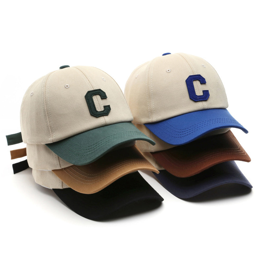 Men's Cotton Baseball Cap with Letter Embroidery