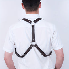 Men's Punk Hip-hop Shoulder Harness PU Leather Adjustable Belt