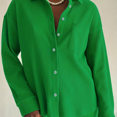 Thermal Outfit Set Women's Solid Long Sleeve Top & Elastic Pants