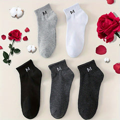 Men's Solid Short Crew Socks Breathable Casual Street Style Outdoor Wearing