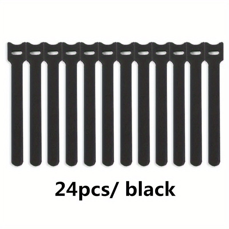 24pcs Reusable Zipper Strap Wire Organization Tape