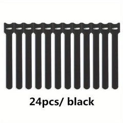 24pcs Reusable Zipper Strap Wire Organization Tape