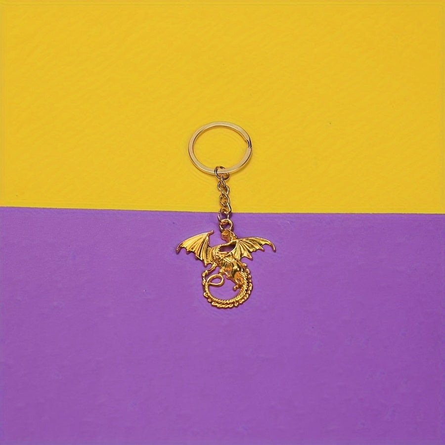 Vintage Metal Dragon Key Ring Bag Key Pendant Gift