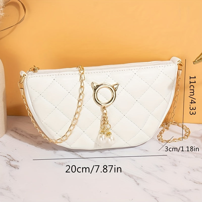 Girls Argyle Shoulder Bag Crossbody Bag Dumpling Bag Coin Purse