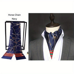 Men's British Retro Suit Shirt Twill Scarf Double layer Business Scarf