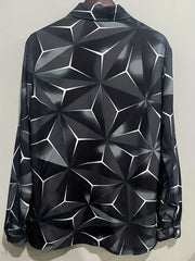 Geometric Print Men's Casual Button Up Shirt