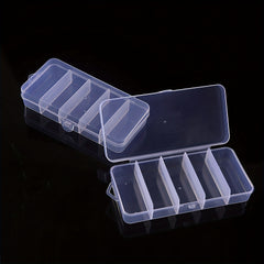 Rectangular Storage Box PP Plastic Transparent Box 5 Grid